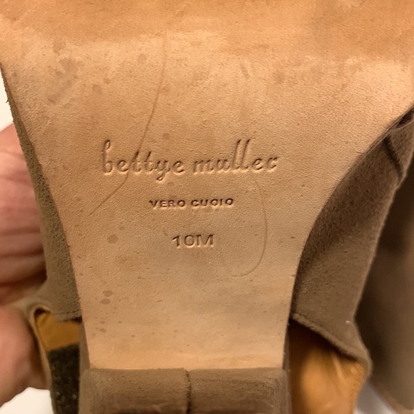 𝅺BETTYE Muller Olive Green Suede Heeled Booties Sling Back size 10M - Picture 11 of 17